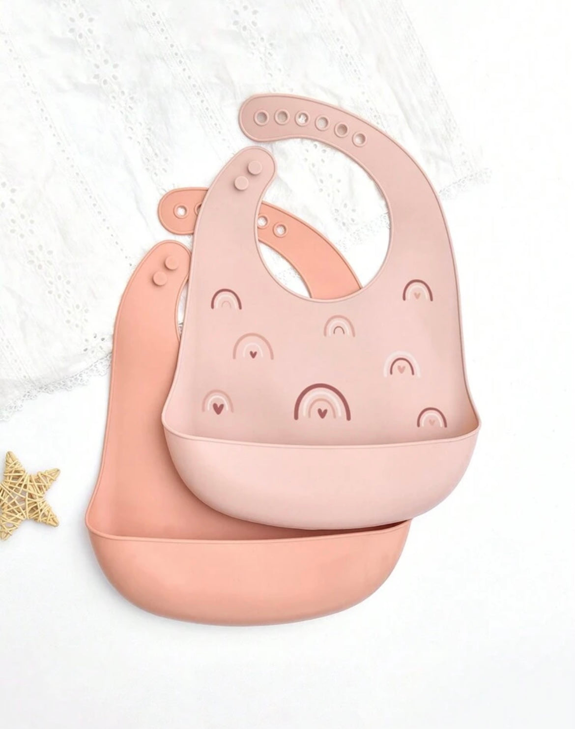 Silicone Bib Set - Pink
