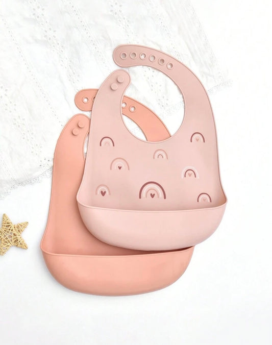 Silicone Bib Set - Pink